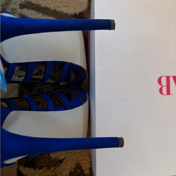 Cobalt Blue Strappy Heels - Picture 4 of 4